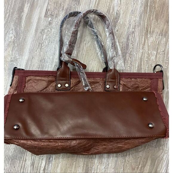 Treska Boho Studded Burgundy Western Tote Bag Purse - Picture 9 of 9